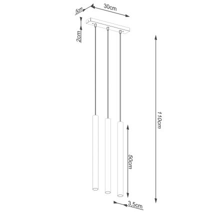 Lühter PASTELO 3xG9/8W/230V betoon