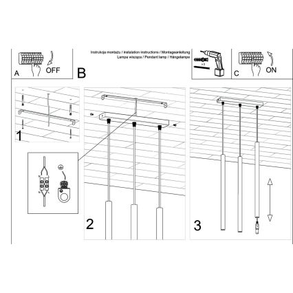 Lühter PASTELO 3xG9/8W/230V betoon