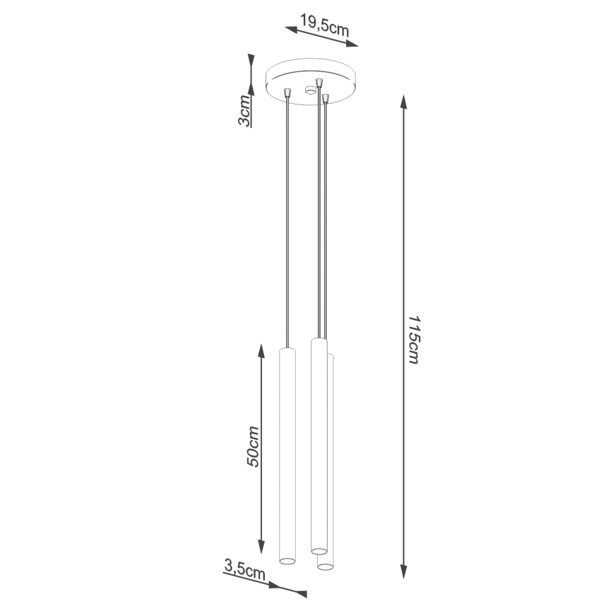 Lühter PASTELO 3xG9/8W/230V betoon