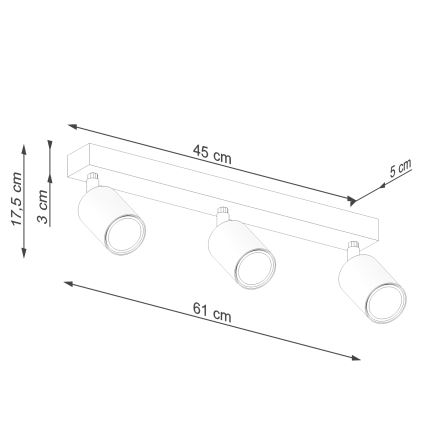 Kohtvalgusti VERDO 3xGU10/10W/230V valge/pöök