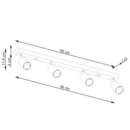 Kohtvalgusti VERDO 4xGU10/10W/230V valge/pöök