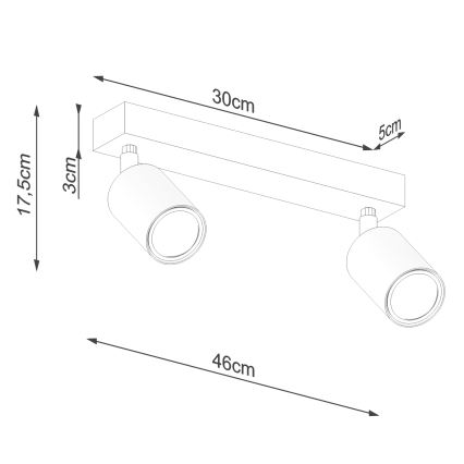 Kohtvalgusti VERDO 2xGU10/10W/230V must/pöök