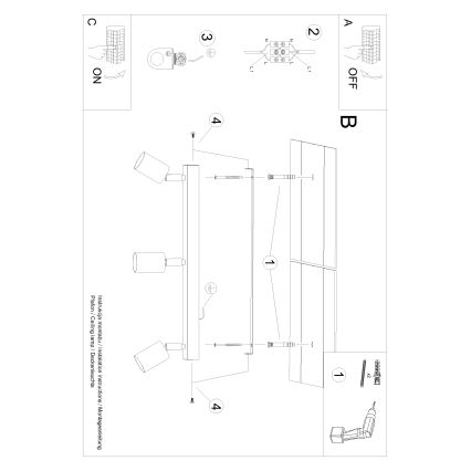 Kohtvalgusti VERDO 3xGU10/10W/230V must/pöök