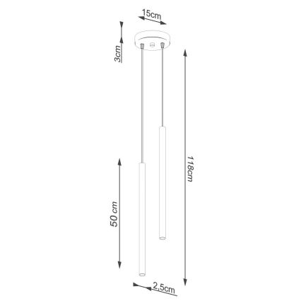 Lühter PASTELO 2xG9/8W/230V valge