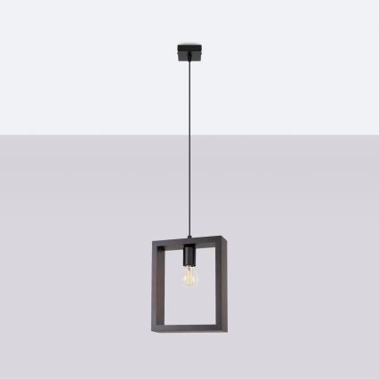 Lühter ARIES 1xE27/15W/230V pöök/Must vengepuu
