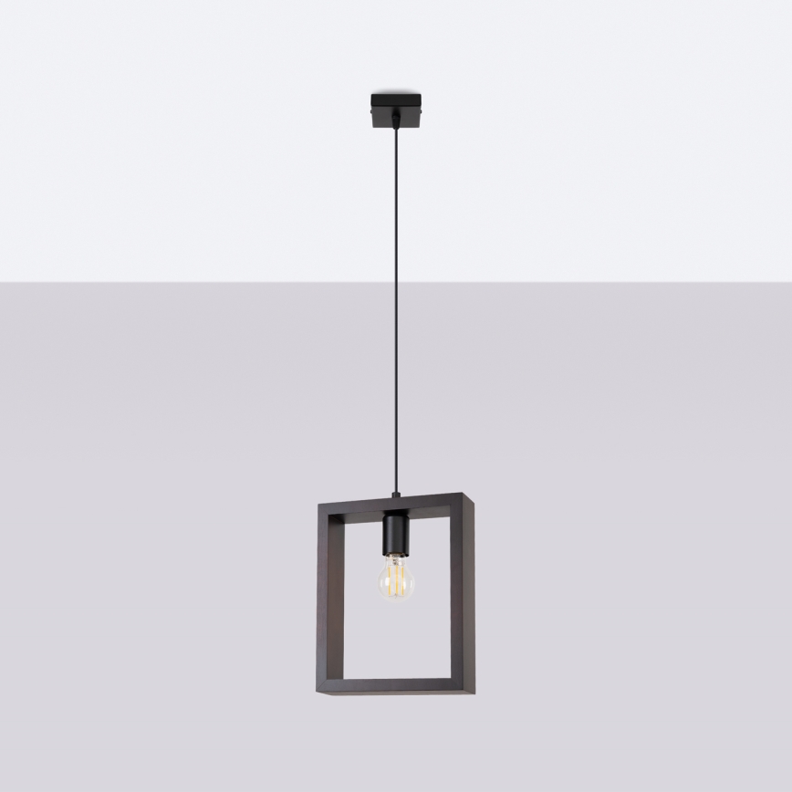 Lühter ARIES 1xE27/15W/230V pöök/Must vengepuu