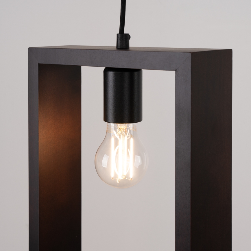 Lühter ARIES 1xE27/15W/230V pöök/Must vengepuu