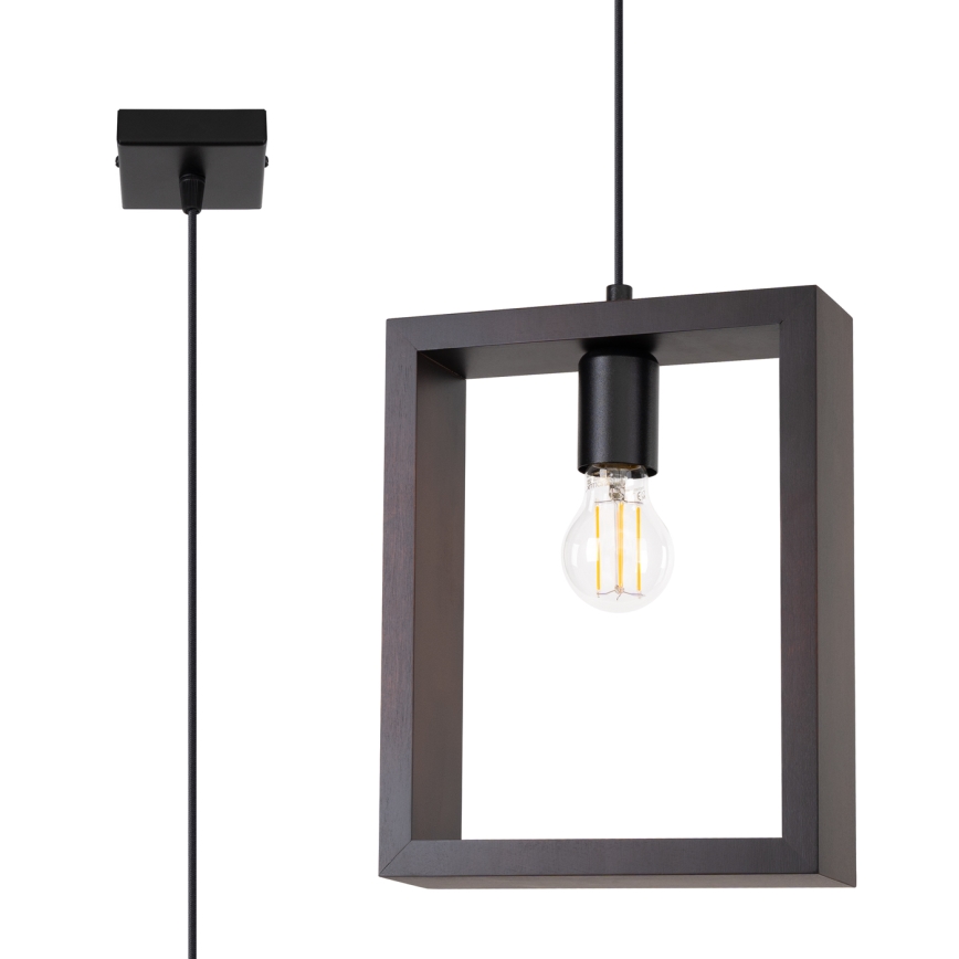Lühter ARIES 1xE27/15W/230V pöök/Must vengepuu