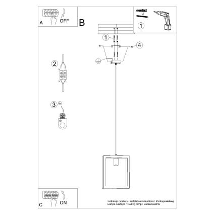 Lühter ARIES 1xE27/15W/230V pöök/Must vengepuu