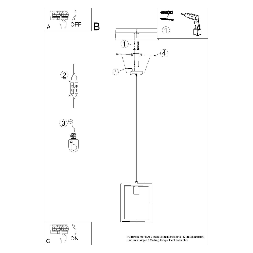 Lühter ARIES 1xE27/15W/230V pöök/valge