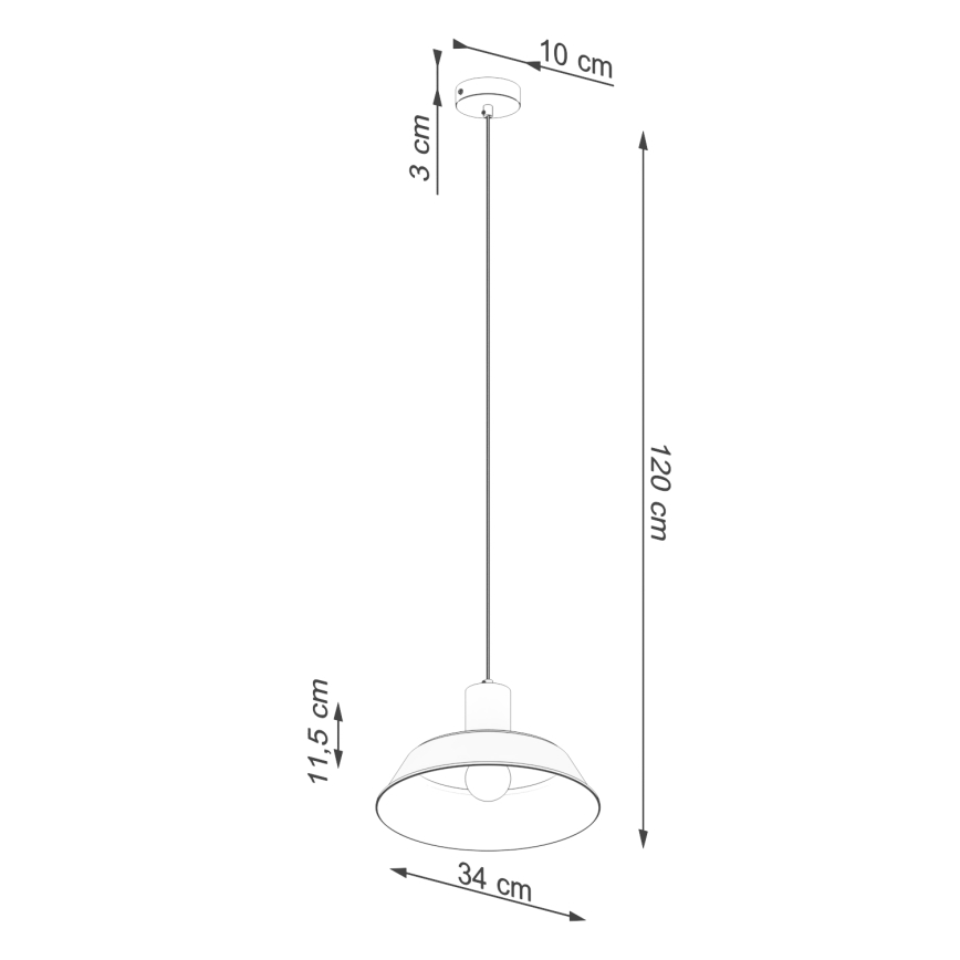 Lühter FANO 1xE27/15W/230V d. 34 cm must