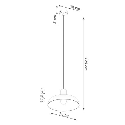 Lühter INDY 1xE27/15W/230V d. 38 cm valge