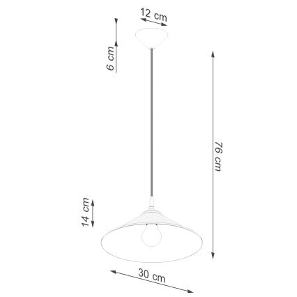 Lühter ZUMA 1xE27/15W/230V d. 30 cm valge