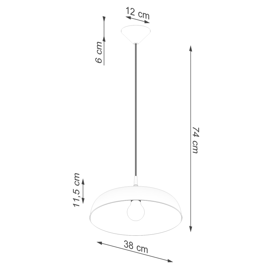 Lühter GINA 1xE27/15W/230V d. 38 cm must