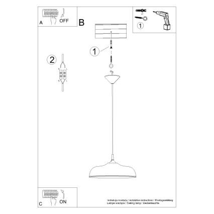 Lühter GINA 1xE27/15W/230V d. 38 cm must