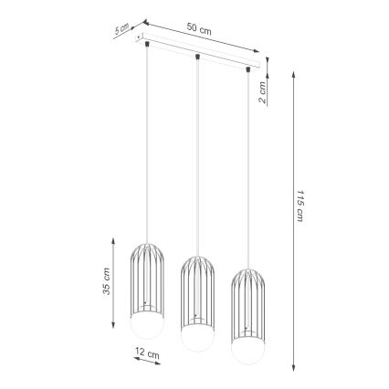 Lühter BRINA 3xG9/8W/230V must