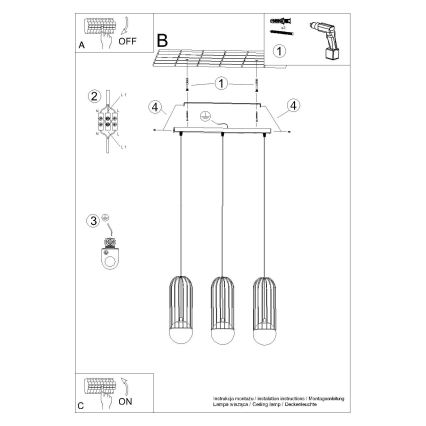 Lühter BRINA 3xG9/8W/230V must
