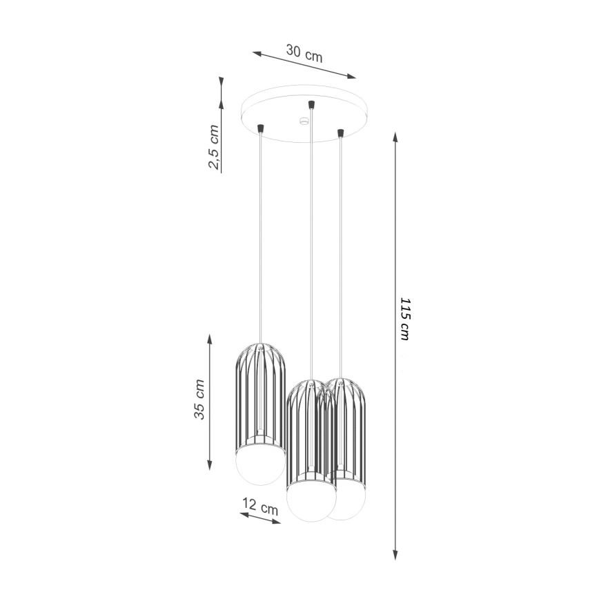 Lühter BRINA 3xG9/8W/230V valge