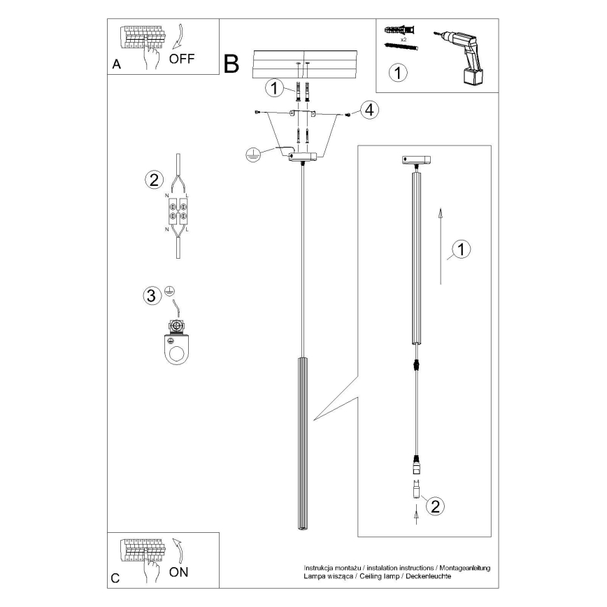 Lühter ARCHE 1xG9/8W/230V kuldne