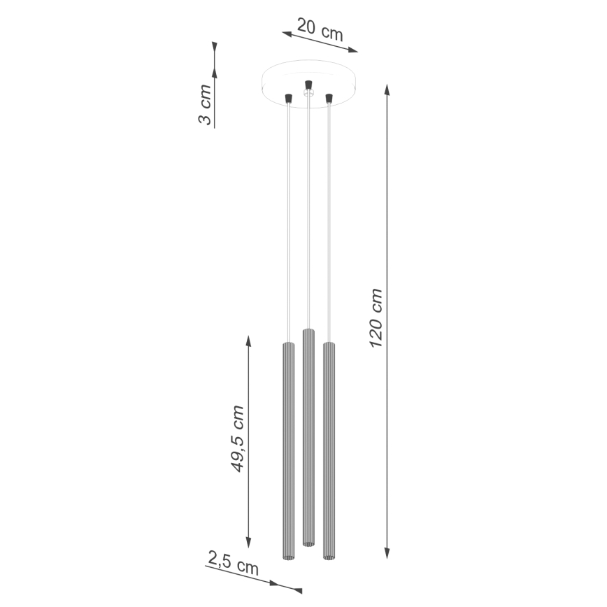 Lühter ARCHE 3xG9/8W/230V must