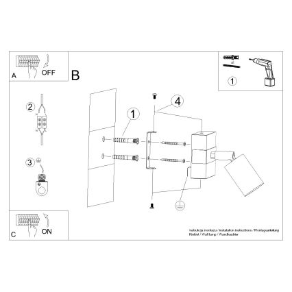 Kohtvalgusti seinale FAGER 1xGU10/10W/230V must