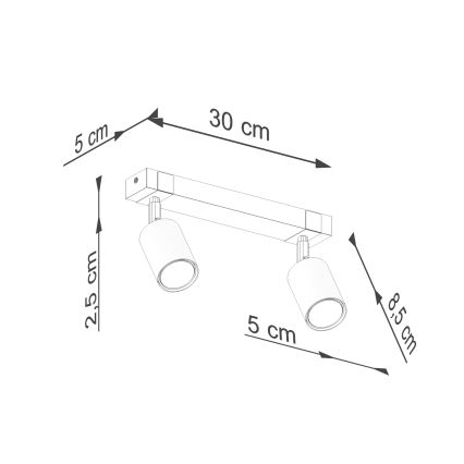 Kohtvalgusti FAGER 2xGU10/10W/230V must