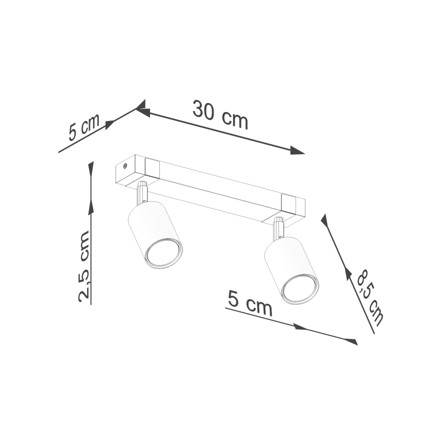 Kohtvalgusti FAGER 2xGU10/10W/230V must