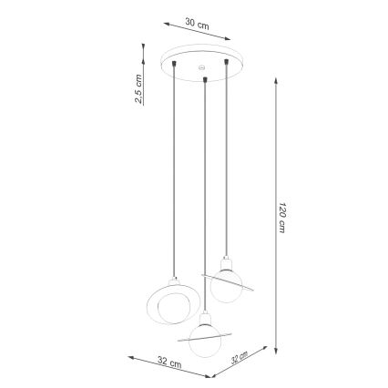 Lühter HYPERION 3xG9/8W/230V valge