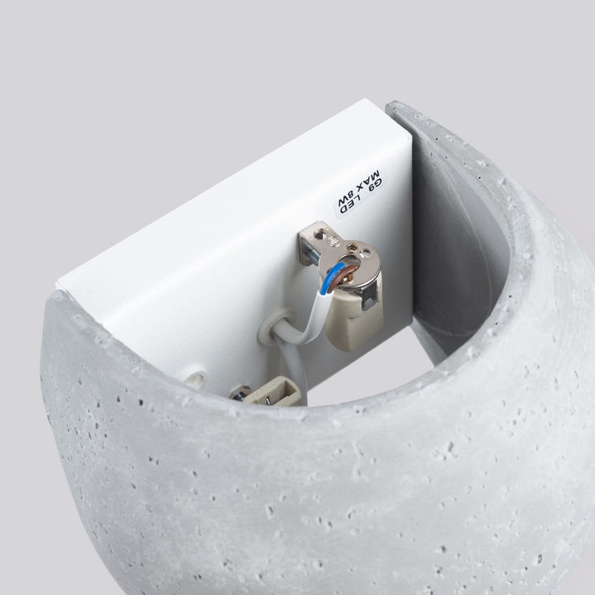 Seinavalgusti GLOBE 2xG9/8W/230V betoon/hall