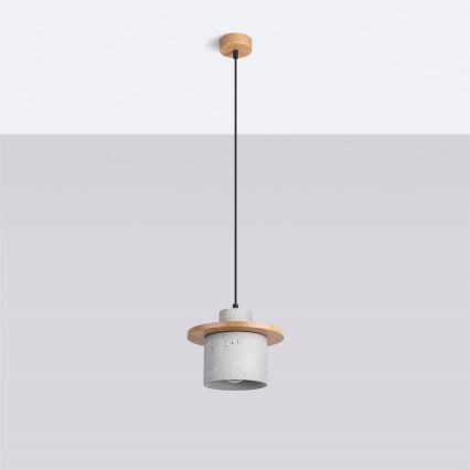 Rippvalgusti MAB, kaabliga 1xE27/15W/230V, läbimõõt 22 cm, betoon/hall