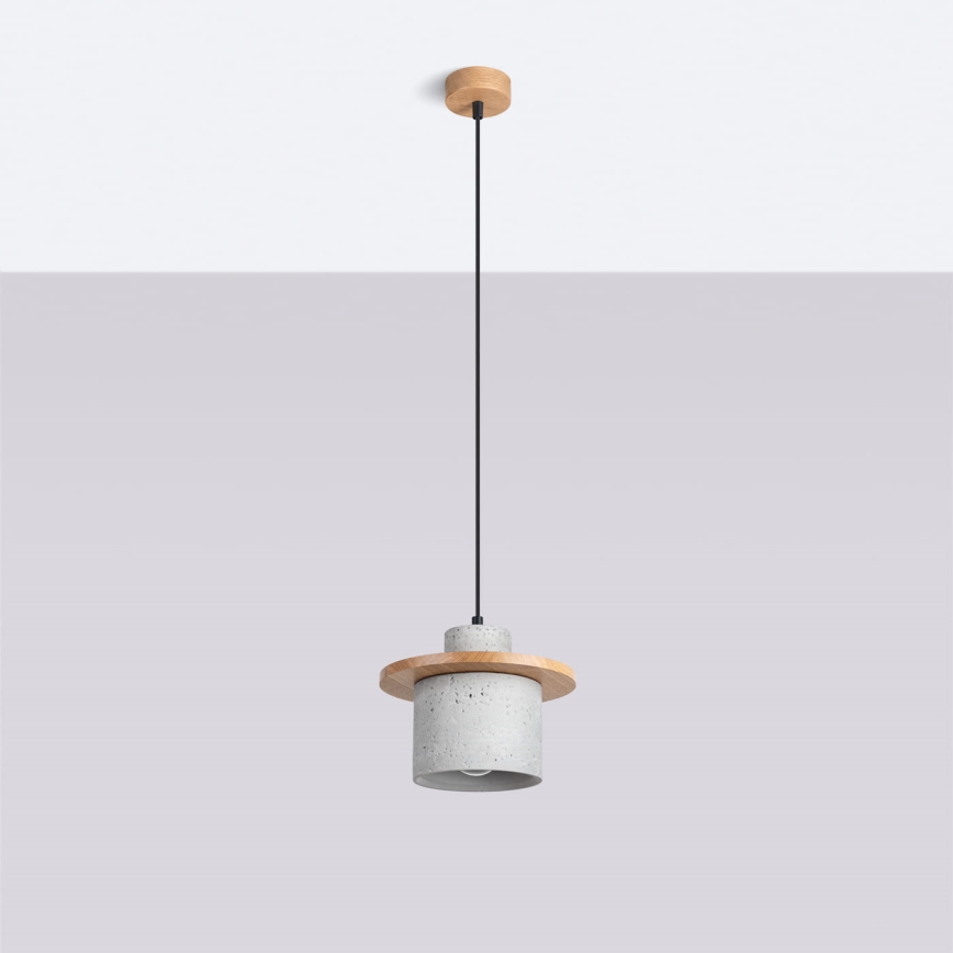 Rippvalgusti MAB, kaabliga 1xE27/15W/230V, läbimõõt 22 cm, betoon/hall