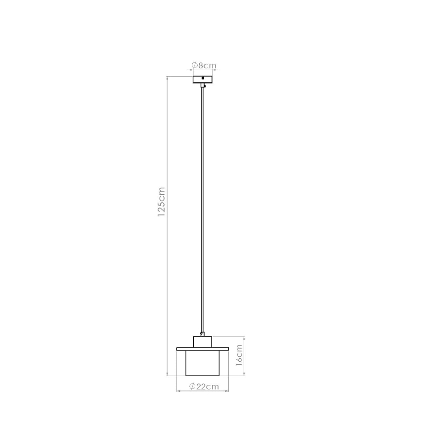 Rippvalgusti MAB, kaabliga 1xE27/15W/230V, läbimõõt 22 cm, betoon/hall