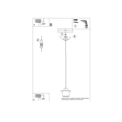 Rippvalgusti MAB, kaabliga 1xE27/15W/230V, läbimõõt 22 cm, betoon/hall