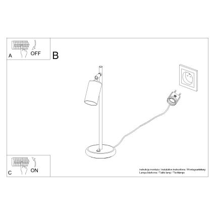 Laualamp WINX 1xGU10/10W/230V must/läikiv kroom