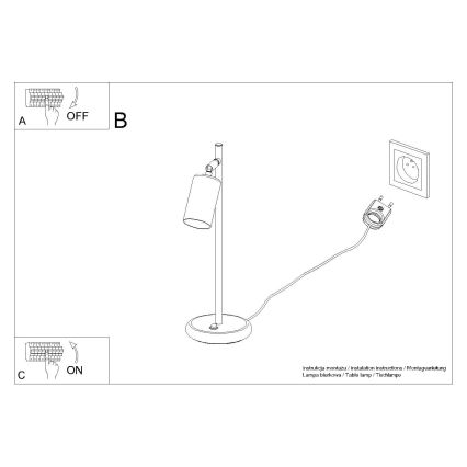 Laualamp WINX 1xGU10/10W/230V must/vask