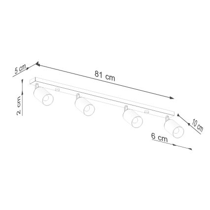 Kohtvalgusti WINX 4xGU10/10W/230V must/kuldne