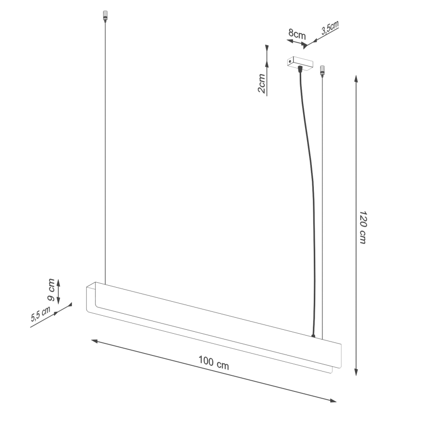 LED Lühter SPARK 1xG13/8,5W/230V must