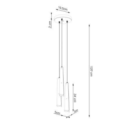 Lühter PRYSM 3xG9/8W/230V must