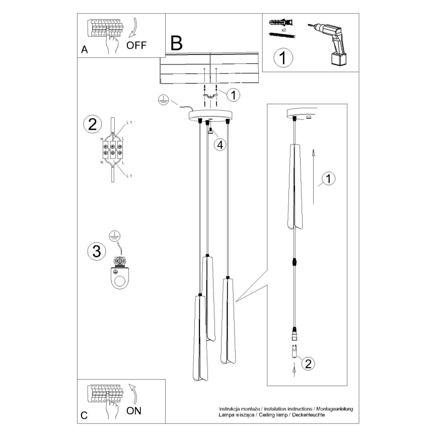Lühter PRYSM 3xG9/8W/230V must