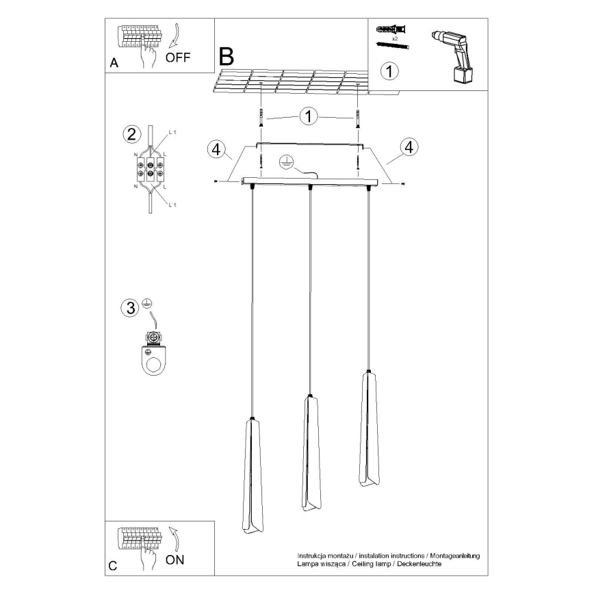 Lühter PRYSM 3xG9/8W/230V must