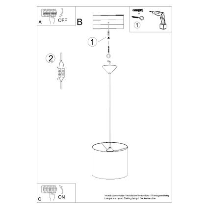 Lühter NOVA 1xE27/15W/230V d. 30 cm valge