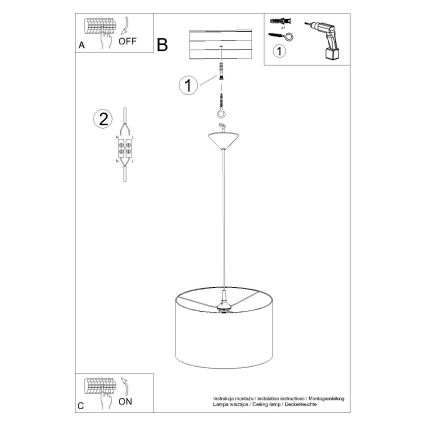 Lühter NOVA 1xE27/15W/230V d. 40 cm valge