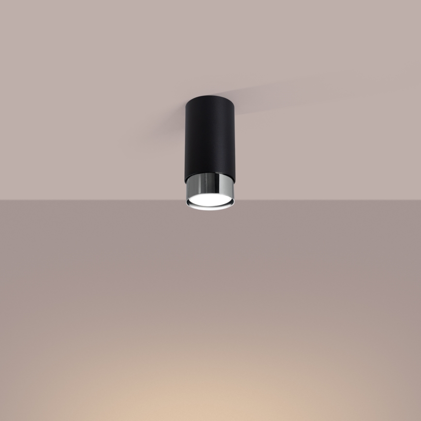 Kohtvalgusti NERO 1xGU10/10W/230V 12,5 cm must/läikiv kroom