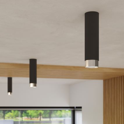 Kohtvalgusti NERO 1xGU10/10W/230V 12,5 cm must/läikiv kroom