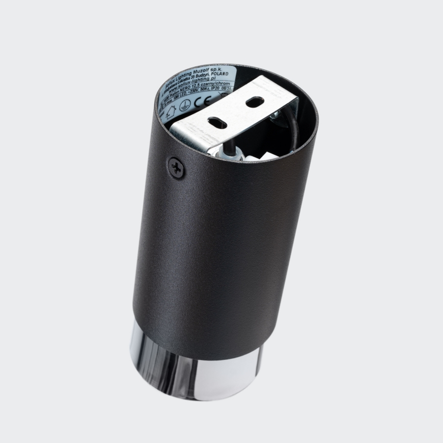 Kohtvalgusti NERO 1xGU10/10W/230V 12,5 cm must/läikiv kroom