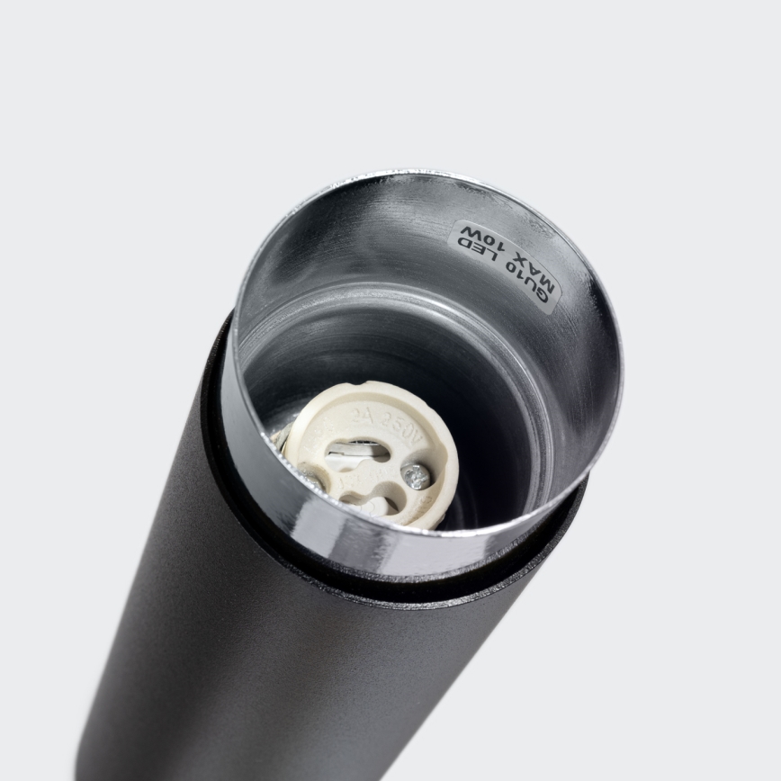 Kohtvalgusti NERO 1xGU10/10W/230V 12,5 cm must/läikiv kroom