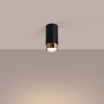 Kohtvalgusti NERO 1xGU10/10W/230V 12,5 cm must/kuldne