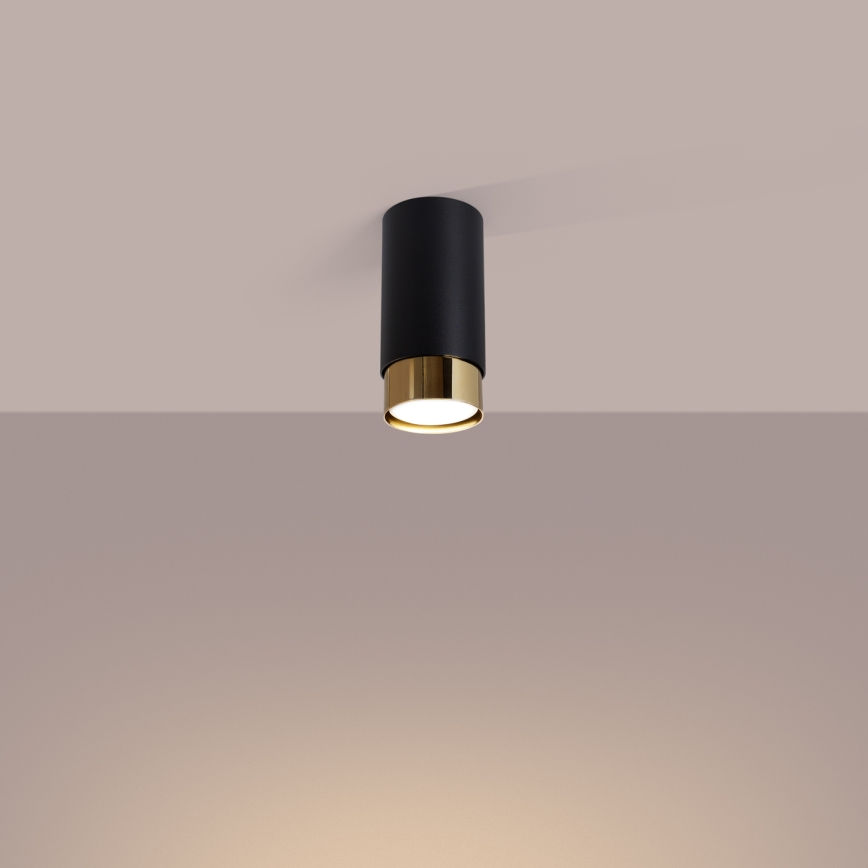 Kohtvalgusti NERO 1xGU10/10W/230V 12,5 cm must/kuldne