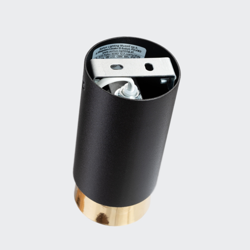 Kohtvalgusti NERO 1xGU10/10W/230V 12,5 cm must/kuldne