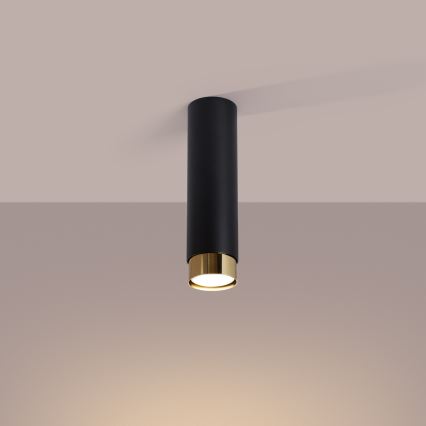 Kohtvalgusti NERO 1xGU10/10W/230V 22,5 cm must/kuldne